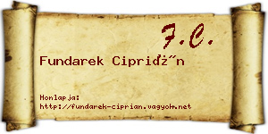 Fundarek Ciprián névjegykártya